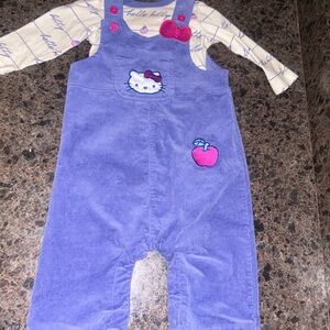 Hello Kitty Blue Overalls with Apple Patch